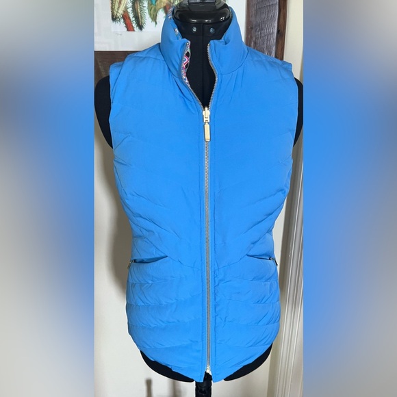 NWOT Lilly Pulitzer Tropical Blue/Animal Print Reversible Vest - Picture 5 of 8
